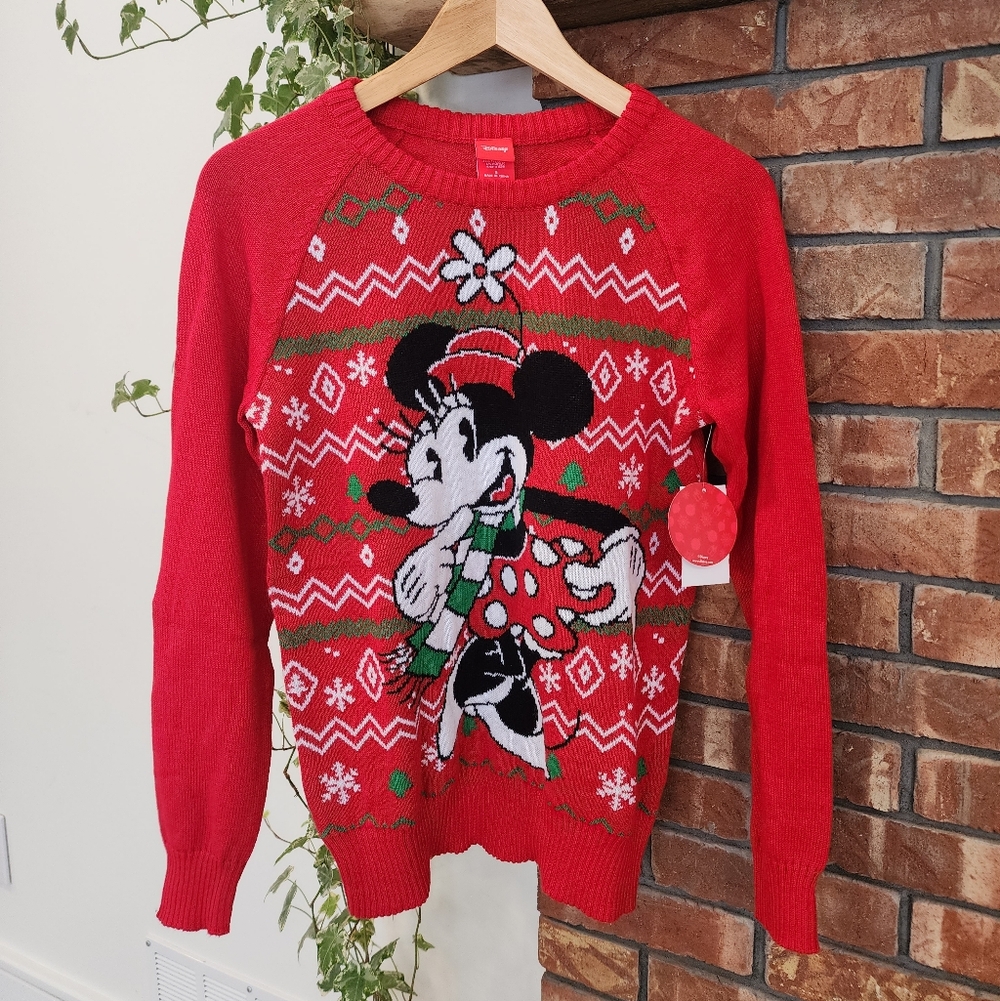 Disney Women's Red Minnie Mouse Sweater